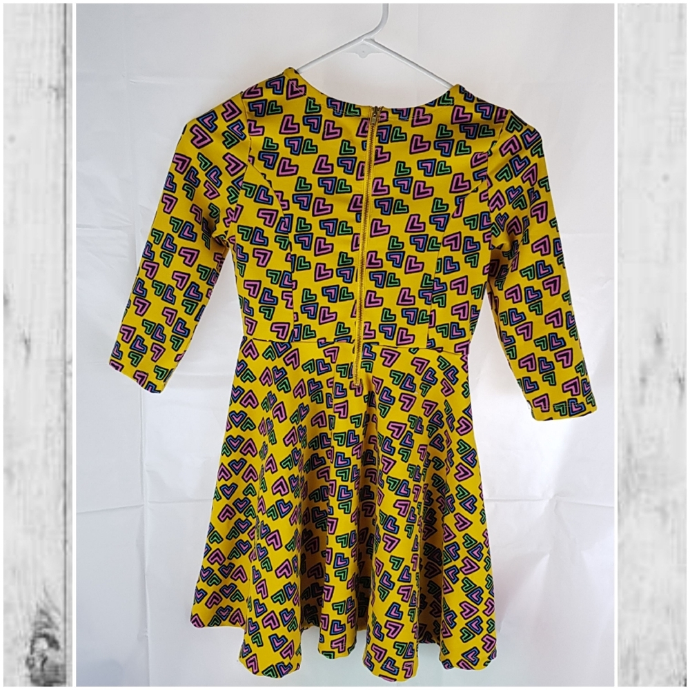 Fabkids dress yellow heart A line skater